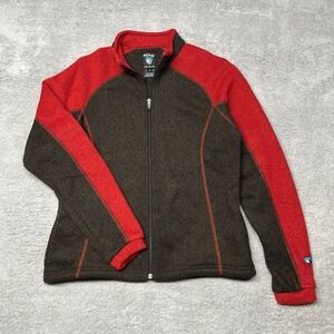 Kuhl Full Zip Fleece Jacket Women Medium Brown Red‎ Alfpaca